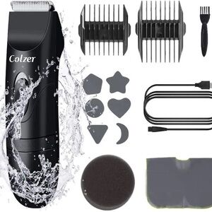 Black Waterproof Wireless Grooming Clipper Set from Colzer New